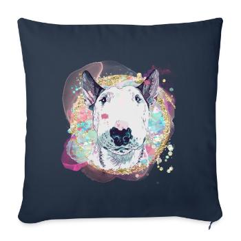 Bullterrier Glitter and Gold - Sofakissenbezug 45 x 45 cm - Navy - Vorne