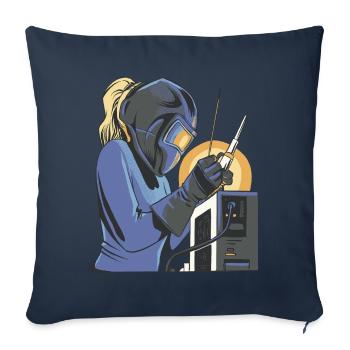 Tenue de soudeur pour soudeurs - Housse de coussin décorative 45 x 45 cm - bleu marine - Devant