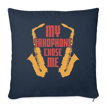 Saxophone Jazz - Housse de coussin décorative 45 x 45 cm - bleu marine - Devant