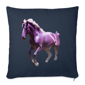 Cheval coloré - Housse de coussin décorative 45 x 45 cm - bleu marine - Devant