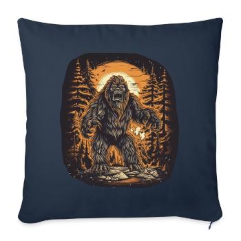 Cryptozoologie Sasquatch Yeti Creepy Bigfoot - Housse de coussin décorative 45 x 45 cm - bleu marine - Devant