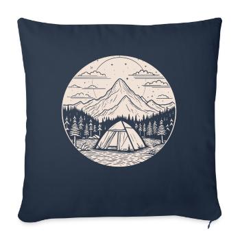 Camping Camping Mountains Nature Outdoor Leisure Holidays - Sofa pillowcase 17,3'' x 17,3'' (45 x 45 cm) - navy - Front