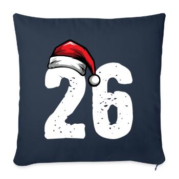 26 Numéro Noël - Housse de coussin décorative 45 x 45 cm - bleu marine - Devant