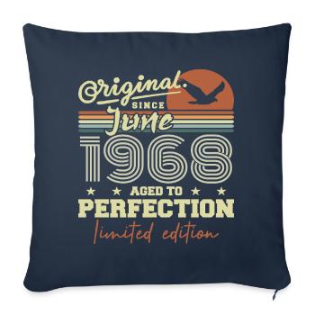 Born in June 1968, June 1968, Born June 1968 June 1968 - Sofa pillowcase 17,3'' x 17,3'' (45 x 45 cm) - navy - Front