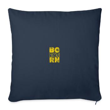 Né en 1965 - Housse de coussin décorative 45 x 45 cm - bleu marine - Devant