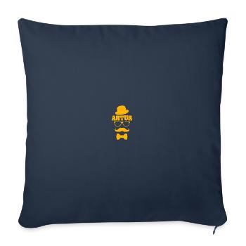 Hipster Moustache Moustache Melon Artur - Housse de coussin décorative 45 x 45 cm - bleu marine - Devant