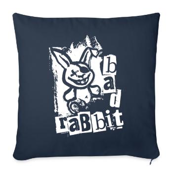 Bad Rabbit - Lapin lapin effronté Lapin - Housse de coussin décorative 45 x 45 cm - bleu marine - Devant
