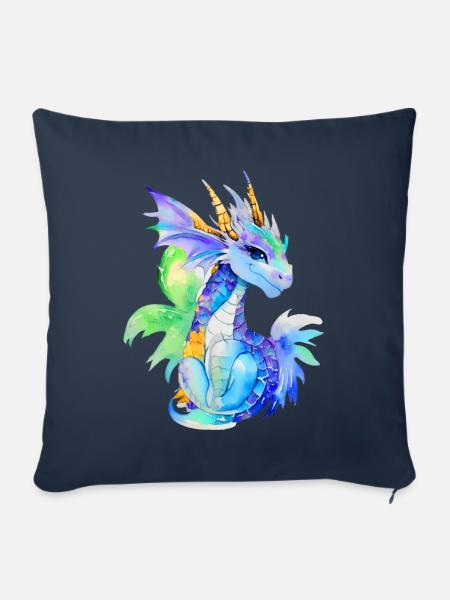 Kleiner Drache - Sofakissenbezug 45 x 45 cm - Navy