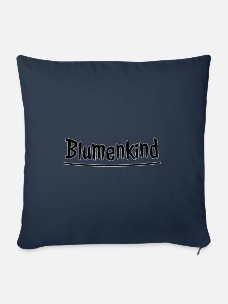 Blumenkind - Sofakissenbezug 45 x 45 cm - Navy