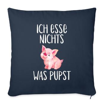 Je ne mange rien végétalien végétarien végétalien - Housse de coussin décorative 45 x 45 cm - bleu marine - Devant