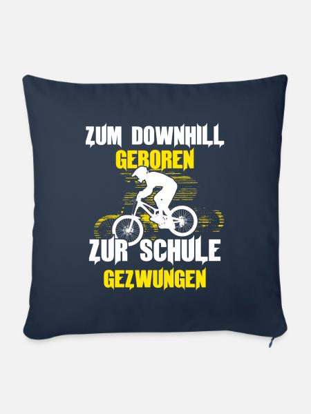 Zum Downhill geboren Schule Mountainbike Fahrrad - Sofakissenbezug 45 x 45 cm - Navy