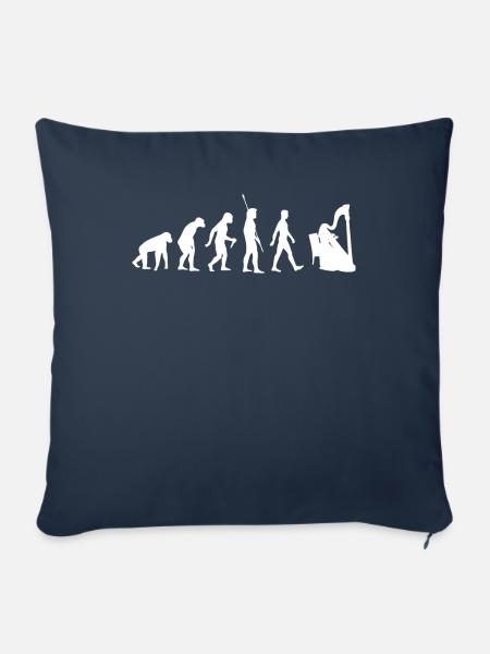 Evolution Harfe - Harfenspielerin Musikliebe - Sofakissenbezug 45 x 45 cm - Navy