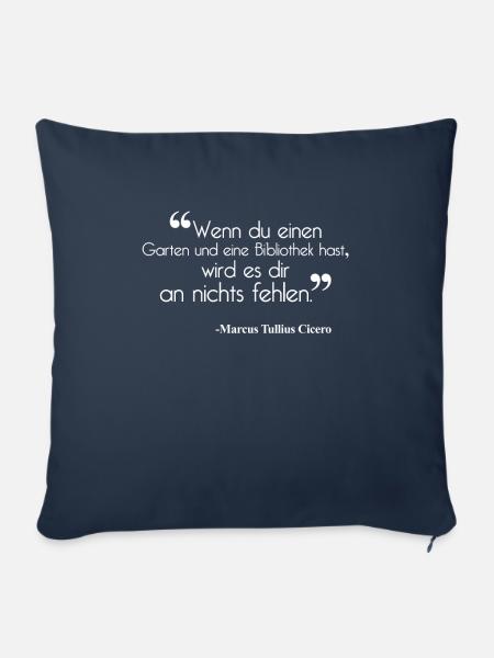 Garten und Bibliothek Bücher Gärtner Cicero - Sofakissenbezug 45 x 45 cm - Navy