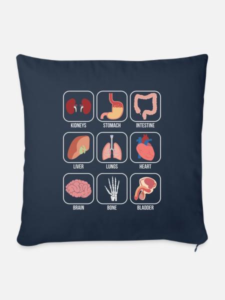 Ärzte Krankenschwestern Organe Übersicht Medizin - Sofakissenbezug 45 x 45 cm - Navy