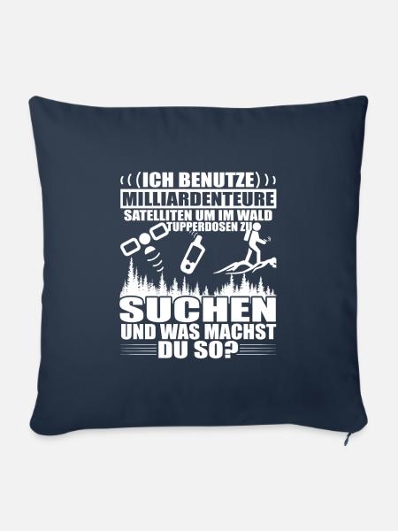 Lustiges Geocaching Design - Sofakissenbezug 45 x 45 cm - Navy