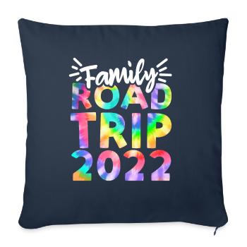 Familienausflug 2022 Autofahrt - Sofakissenbezug 45 x 45 cm - Navy - Vorne