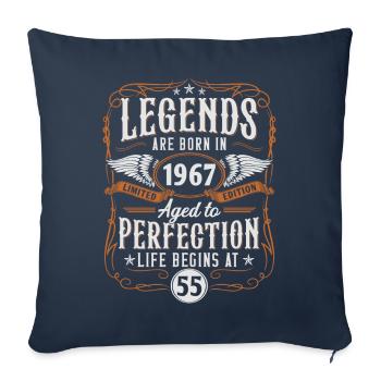 1967 Born Legends 55 birthday - Sofa pillowcase 17,3'' x 17,3'' (45 x 45 cm) - navy - Front