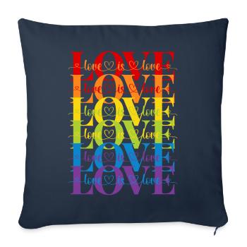 love is love - Sofa pillowcase 17,3'' x 17,3'' (45 x 45 cm) - navy - Front