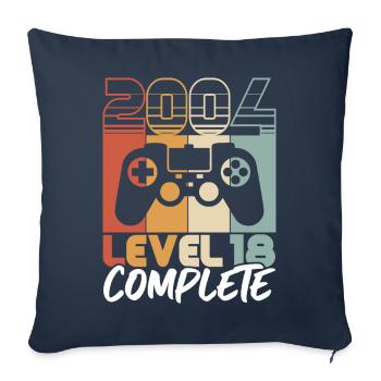 18 Anniversaire Vintage 2004 Niveau 18 Complet - Housse de coussin décorative 45 x 45 cm - bleu marine - Devant