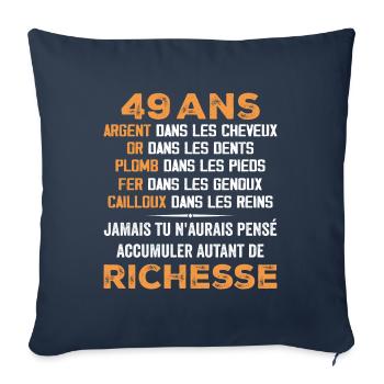 49 Years Old Funny Birthday Gift 49 Years Old Gift - Sofa pillowcase 17,3'' x 17,3'' (45 x 45 cm) - navy - Front