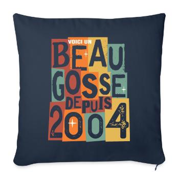 anniversaire 18 ans beau gosse majorité - Housse de coussin décorative 45 x 45 cm - bleu marine - Devant