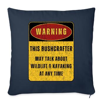 Aventure de bushcraft en plein air Nature. Dictons amusants - Housse de coussin décorative 45 x 45 cm - bleu marine - Devant