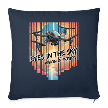 Eyes in the Sky - Sofa pillowcase 17,3'' x 17,3'' (45 x 45 cm) - navy - Front