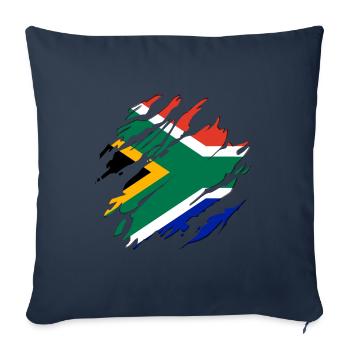 Drapeau Afrique du Sud Afrique - Housse de coussin décorative 45 x 45 cm - bleu marine - Devant