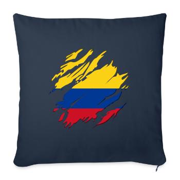 Le drapeau colombien craque l'Amérique du Sud - Housse de coussin décorative 45 x 45 cm - bleu marine - Devant