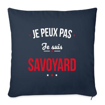 Je peux pas je suis Savoyard - Housse de coussin décorative 45 x 45 cm - bleu marine - Devant