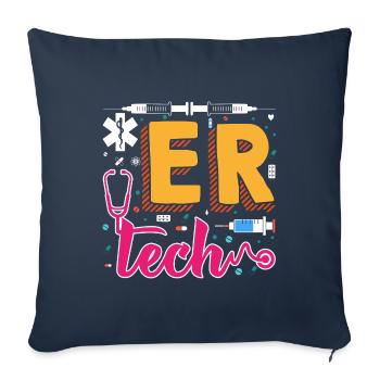 ER Tech Emergency Room Technician - Sofakissenbezug 45 x 45 cm - Navy - Vorne