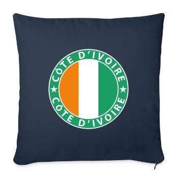 Côte d’Ivoire - Housse de coussin décorative 45 x 45 cm - bleu marine - Devant