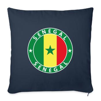 Sénégal - Housse de coussin décorative 45 x 45 cm - bleu marine - Devant