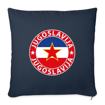 Yougoslavie - Housse de coussin décorative 45 x 45 cm - bleu marine - Devant