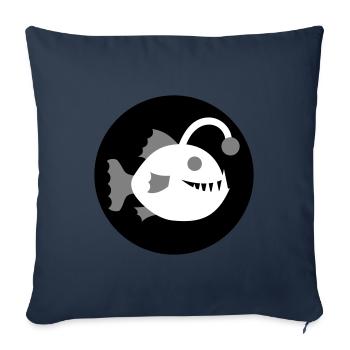 Lanterne Poisson Grenouille Poisson d’eau profonde Icône - Housse de coussin décorative 45 x 45 cm - bleu marine - Devant