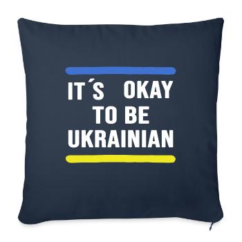 UKRAINE slava ukraini ukrainien & ukrainien - Housse de coussin décorative 45 x 45 cm - bleu marine - Devant
