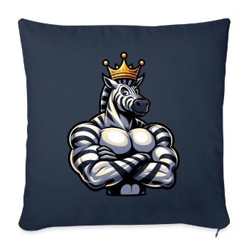 Muscular Zebra King Fitness Workout - Sofa pillowcase 17,3'' x 17,3'' (45 x 45 cm) - navy - Front