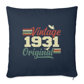 Vintage 1931 Cadeau Anniversaire 1931 Retro - Housse de coussin décorative 45 x 45 cm - bleu marine - Devant