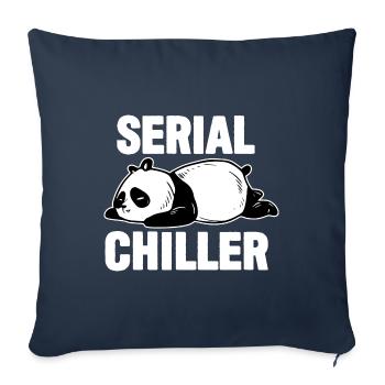 Panda Funny - Refroidisseur en série - Housse de coussin décorative 45 x 45 cm - bleu marine - Devant