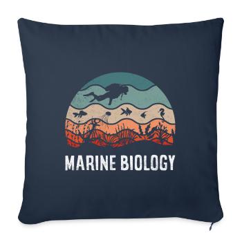 Marine Biology Marine Biologist Science Silhouette - Sofa pillowcase 17,3'' x 17,3'' (45 x 45 cm) - navy - Front