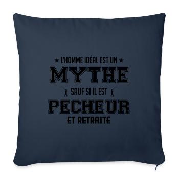 L homme idéal est pêcheur idée cadeau drôle - Housse de coussin décorative 45 x 45 cm - bleu marine - Devant