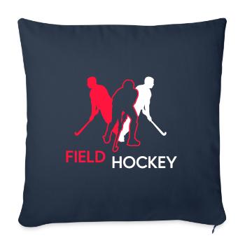 Hockey Hockey sur gazon Gazon artificiel Hockey Joueurs de hockey - Housse de coussin décorative 45 x 45 cm - bleu marine - Devant