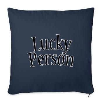 Lucky person - Sofa pillowcase 17,3'' x 17,3'' (45 x 45 cm) - navy - Front