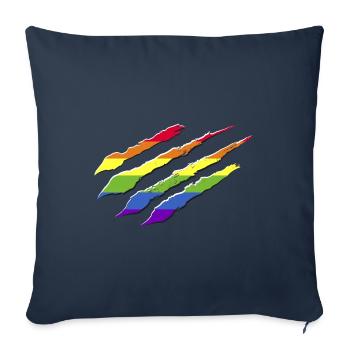 Drapeau arc-en-ciel Griffes Griffes LGBT CSD - Housse de coussin décorative 45 x 45 cm - bleu marine - Devant