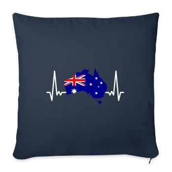 Drapeau de l’Australie sous le drapeau australien - Housse de coussin décorative 45 x 45 cm - bleu marine - Devant