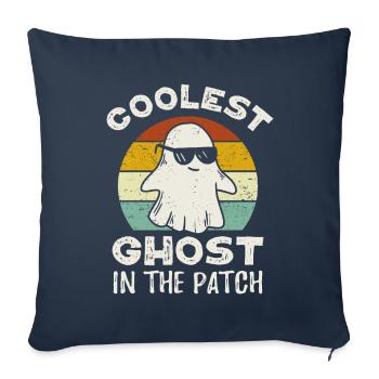 Fantôme fantôme d’Halloween - Housse de coussin décorative 45 x 45 cm - bleu marine - Devant