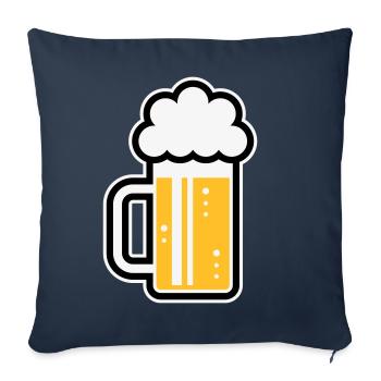 XFrohsinn (Gauche / Or, Blanc, Noir) - Housse de coussin décorative 45 x 45 cm - bleu marine - Devant