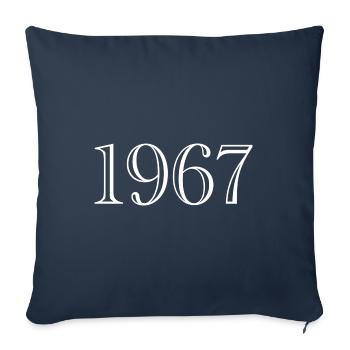 1967 - cadeau née en 1967 - Housse de coussin décorative 45 x 45 cm - bleu marine - Devant
