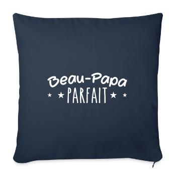 Cadeau Beau Père - Cadeau Beau Papa -Meilleur père - Housse de coussin décorative 45 x 45 cm - bleu marine - Devant