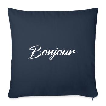 bonjour - Housse de coussin décorative 45 x 45 cm - bleu marine - Devant